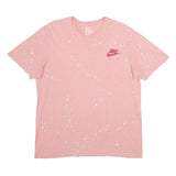 NIKE Womens Pink & White Graphic T-Shirt XL Short Sleeve Crew Neck