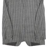 RITEX Mens Grey Wool Button Jacket L Herringbone Classic Formal Outerwear