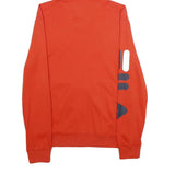 FILA Mens Red Full Zip Hoodie S Printed Logo Sleeve Sportswear