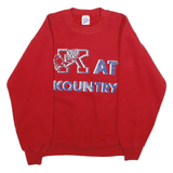 JERZEES Mens Red K At Kountry Crew Neck S Cotton Blend Pullover Sweatshirt