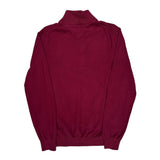 Tommy Hilfiger 1/4 Zip - Large Burgundy Cotton