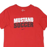 NIKE Mens Red Mustang Soccer Graphic T-Shirt L Short Sleeve Crew Neck