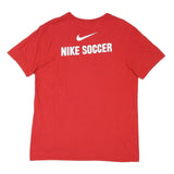 NIKE Mens Red Mustang Soccer Graphic T-Shirt L Short Sleeve Crew Neck