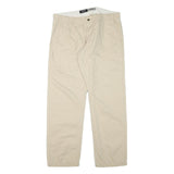 DOCKERS Mens Cotton Blend Beige Relaxed Straight Trousers W37 L32 Casual Wear