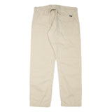 DOCKERS Mens Cotton Blend Beige Relaxed Straight Trousers W37 L32 Casual Wear