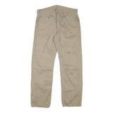 LEVI'S Mens Regular Beige Cotton Blend Zip Trousers W33 L29 Casual Classic Fit
