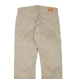 LEVI'S Mens Regular Beige Cotton Blend Zip Trousers W33 L29 Casual Classic Fit