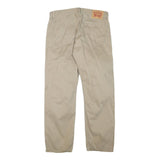 LEVI'S Mens Regular Beige Cotton Blend Zip Trousers W33 L29 Casual Classic Fit