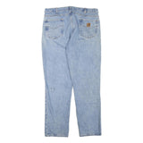 CARHARTT Mens Cotton Blend Regular Light Blue Denim Jeans W38 L32 Workwear Zip