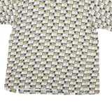 Golf Classics Mens Beige & Navy All Over Print Short Sleeve Polo Shirt XL Cotton