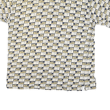 Golf Classics Mens Beige & Navy All Over Print Short Sleeve Polo Shirt XL Cotton