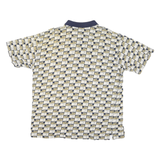 Golf Classics Mens Beige & Navy All Over Print Short Sleeve Polo Shirt XL Cotton