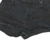 LEVI'S Womens Shorts Black Casual Cotton Blend M W30 Distressed Denim