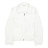 MARELLA Womens White Jacket UK 10 Polyamide Blend Zip Classic Plain Lightweight