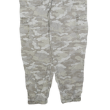 AMERICAN EAGLE Mens Cotton Blend Beige Camouflage Relaxed Cargo Trousers W30 L25