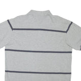 NAUTICA Mens Grey & Navy Blue Striped Short Sleeve Polo Shirt M Casual Cotton