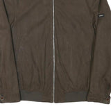 PIERRE CARDIN Mens Brown Classic Jacket L Polyester Blend Plain Zip Long Sleeve