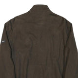 PIERRE CARDIN Mens Brown Classic Jacket L Polyester Blend Plain Zip Long Sleeve
