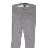 JUICY COUTURE Womens Cotton Blend Grey Regular Skinny Trousers W32 L30 Gold