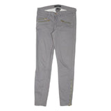 JUICY COUTURE Womens Cotton Blend Grey Regular Skinny Trousers W32 L30 Gold