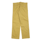 DICKIES Womens Cotton Blend Yellow Slim Straight Trousers W28 L30 Workwear