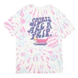 NIKE Womens White & Pink Tie Dye Graphic T-Shirt M Short Sleeve Crew Neck Sports