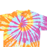 BUM EQUIPMENT Mens Orange & Pink Tie Dye T-Shirt L Short Sleeve Crew Neck Cotton