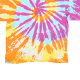BUM EQUIPMENT Mens Orange & Pink Tie Dye T-Shirt L Short Sleeve Crew Neck Cotton