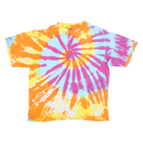 BUM EQUIPMENT Mens Orange & Pink Tie Dye T-Shirt L Short Sleeve Crew Neck Cotton