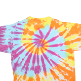 BUM EQUIPMENT Mens Orange & Pink Tie Dye T-Shirt L Short Sleeve Crew Neck Cotton