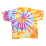 BUM EQUIPMENT Mens Orange & Pink Tie Dye T-Shirt L Short Sleeve Crew Neck Cotton