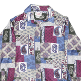 COLOR UNLIMETED Womens Printed Long Sleeve Collared Silk Shirt S Casual