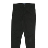 KANGOL Womens Cotton Blend Black Slim Skinny Trousers W29 L29 Zip Pocketed