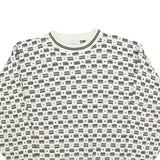 BILL BLASS Mens Beige Patterned Cotton Blend Crew Neck Basic Knit Jumper L