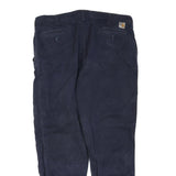 CARHARTT Mens Cotton Blend Navy Regular Straight Trousers W40 L32 Workwear