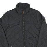 Womens Black Quilted Jacket UK 10 Polyester Blend Zip Closure Casual Outerwear