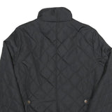 Womens Black Quilted Jacket UK 10 Polyester Blend Zip Closure Casual Outerwear