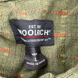 Woolrich Checked Short Sleeve Shirt - Large Green Cotton