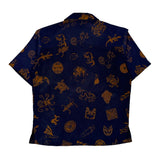 Via Ripatti Designs Hawaiian Shirt - Large Blue Cotton