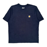 Carhartt T-Shirt - Large Navy Cotton
