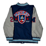 Mickey Mouse, Age 5 Disney Graphic Varsity Jacket - Small Blue Cotton