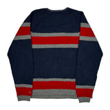 Tommy Hilfiger Striped Sweater - Large Gray Cotton