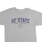 CHAMPION Mens Grey SF State Softball Graphic T-Shirt L Crew Neck Short Sleeve