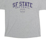 CHAMPION Mens Grey SF State Softball Graphic T-Shirt L Crew Neck Short Sleeve