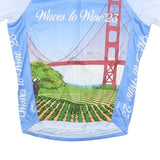 PRIMAL Mens Blue & White Graphic T-Shirt S Short Sleeve Crew Neck Cycling Jersey