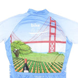 PRIMAL Mens Blue & White Graphic T-Shirt S Short Sleeve Crew Neck Cycling Jersey