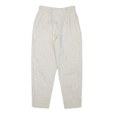 Womens Relaxed Wool Blend Cream Trousers Zip W24 L25 Casual Office Comfort