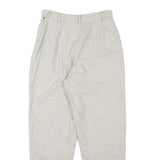Womens Relaxed Wool Blend Cream Trousers Zip W24 L25 Casual Office Comfort