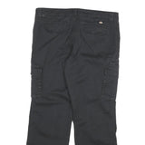 DICKIES Womens Black Regular Fit Straight Leg Trousers W36 L30 Cotton Blend Zip