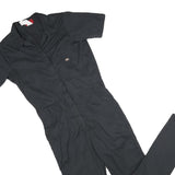 DICKIES Womens Black Short Sleeve Slim Polyester Blend Dungarees S W32 L32
